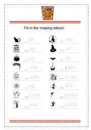 English Worksheet: Halloween words