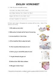 English Worksheet: Daily Routine