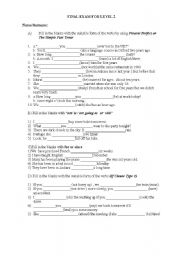English Worksheet: tenses