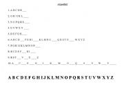 English Worksheet: Fill in the blanks-Alphabet