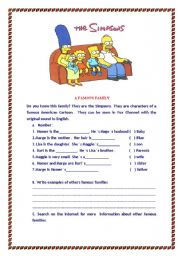 English Worksheet: A FAMOUS FAMILY