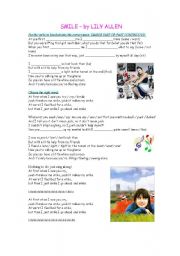 English Worksheet: Smile, by Lily Allen