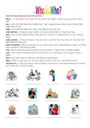 English Worksheet: Who is Who?