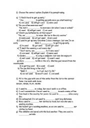 English Worksheet: used to, be used to, get used to