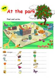 English Worksheet: At the Park