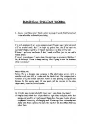 English Worksheet: Business English Terms