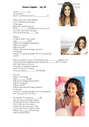 English Worksheet: Say Ok - Vanessa Hudgens