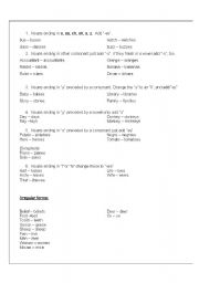 English Worksheet: rules for the plural of nous