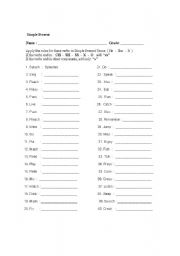 English Worksheet: Verbs (Simple Present)