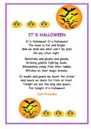 English Worksheet: ITS HALLOWEEN