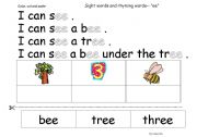 English Worksheet: I can see  and ee family