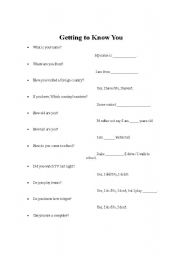 English Worksheet: Introduction