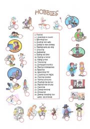 English Worksheet: Hobbies