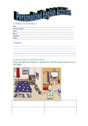 English worksheet: personalized activities explained inside