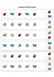 English worksheet: Complete the INSECT pattern