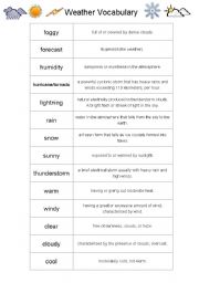 Weather vocabulary