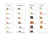 English Worksheet: food table