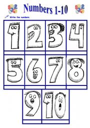 English Worksheet: Numbers worksheet