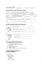 English Worksheet: Toy Story Part 1