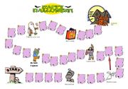 English Worksheet: halloween game poster