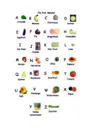 English Worksheet: The Fruit Alphabet