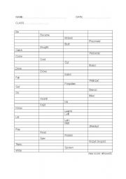 English Worksheet: Irregular verbs test