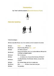 English Worksheet: introductions and greetings