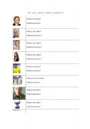 English Worksheet: Famous people