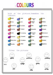 English Worksheet: colours