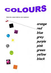 English worksheet: colours