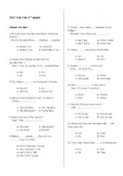 English Worksheet: 6th grade test