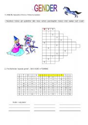 English Worksheet: Gender exercises with ANSWER KEY