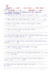 English Worksheet: conjuctions