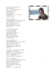 English Worksheet: !!! CAMP  ROCK  SONG !!!