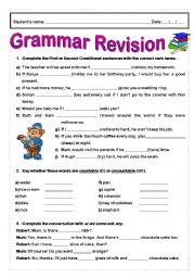 English Worksheet: Grammar Revision
