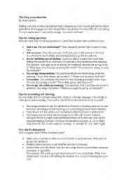 English Worksheet: checking comprehension tips
