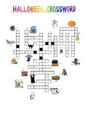 English Worksheet: halloween crossword