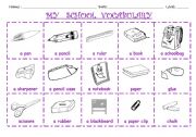 English Worksheet: MY SCHOOL VOCABULARY