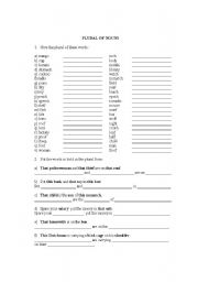 English Worksheet: PLURAL OF NOUNS