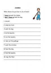 English worksheet: Chores