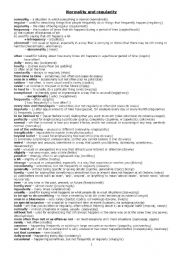 English Worksheet: Normality and regularity