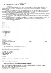 English worksheet: test intoducing someone