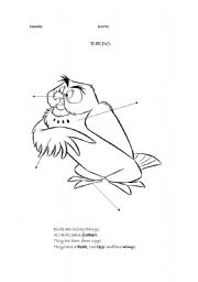 English worksheet: parts of a bird