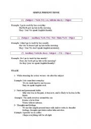 English worksheet: simple present tense