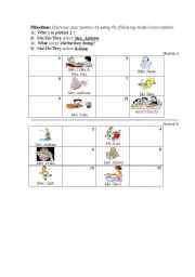 English worksheet: Past progressive tense