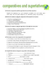 English Worksheet: comparatives and superlatives