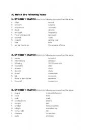 English worksheet: vocabulary