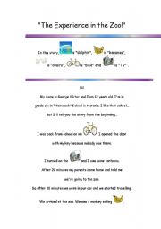 English Worksheet: In the Zoo