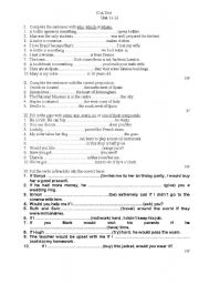 English worksheet: Test paper