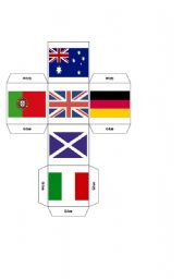 English Worksheet: countries dice part2